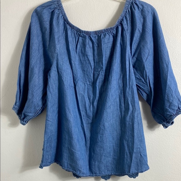 Blue Puff Sleeve Blouse with Embellished Details unique spectrum - Picture 7 of 7